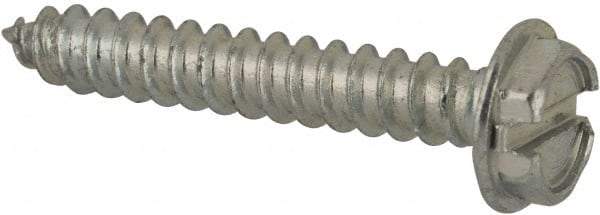Value Collection - #4 Hex Washer Head Slotted Sheet Metal Screw - Steel, 3/4" Length Under Head, AISI 1016, ASME B18.6.3, ASME B18.6.4 & SAE J933, Grade 1016-1024 - Apex Tool & Supply