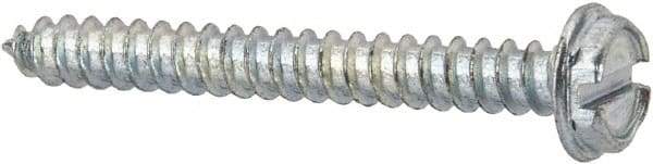 Value Collection - #4 Hex Washer Head Slotted Sheet Metal Screw - Steel, 1" Length Under Head, AISI 1016, ASME B18.6.3, ASME B18.6.4 & SAE J933, Grade 1016-1024 - Apex Tool & Supply