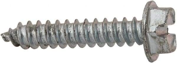 Value Collection - #8 Hex Washer Head Slotted Sheet Metal Screw - Steel, 7/8" Length Under Head, AISI 1016, ASME B18.6.3, ASME B18.6.4 & SAE J933, Grade 1016-1024 - Apex Tool & Supply