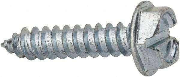 Value Collection - #10 Hex Washer Head Slotted Sheet Metal Screw - Steel, 7/8" Length Under Head, AISI 1016, ASME B18.6.3, ASME B18.6.4 & SAE J933, Grade 1016-1024 - Apex Tool & Supply