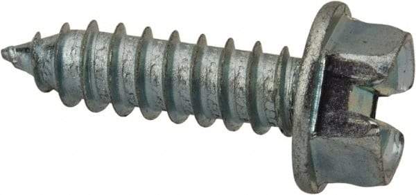 Value Collection - 1/4" Hex Washer Head Slotted Sheet Metal Screw - Steel, 7/8" Length Under Head, AISI 1016, ASME B18.6.3, ASME B18.6.4 & SAE J933, Grade 1016-1024 - Apex Tool & Supply