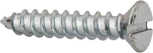 Value Collection - #12 Flat Head Slotted Sheet Metal Screw - Steel, 1-1/4" OAL, AISI 1016, ASME B18.6.3, ASME B18.6.4 & SAE J933, Grade 1016-1024 - Apex Tool & Supply