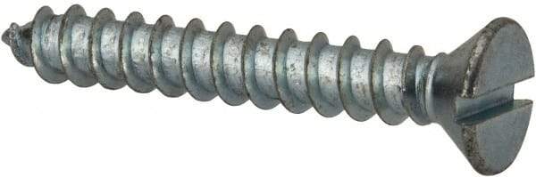 Value Collection - #12 Flat Head Slotted Sheet Metal Screw - Steel, 1-1/2" OAL, AISI 1016, ASME B18.6.3, ASME B18.6.4 & SAE J933, Grade 1016-1024 - Apex Tool & Supply