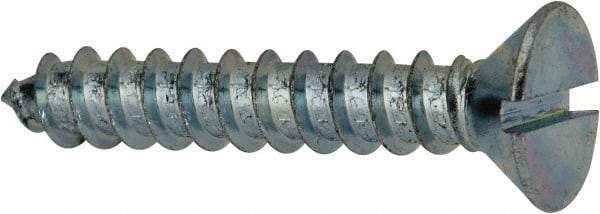 Value Collection - #14 Flat Head Slotted Sheet Metal Screw - Steel, 1-1/2" OAL, AISI 1016, ASME B18.6.3, ASME B18.6.4 & SAE J933, Grade 1016-1024 - Apex Tool & Supply