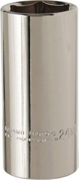 Proto - 3/8" Drive, Deep Hand Socket - 6 Points, 2-3/4" OAL, Alloy Steel, Chrome Finish - Apex Tool & Supply