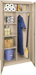 Sandusky Lee - 5 Shelf Combination Storage Cabinet - Steel, 36" Wide x 24" Deep x 78" High, Tan - Apex Tool & Supply