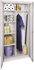 Sandusky Lee - 5 Shelf Combination Storage Cabinet - Steel, 36" Wide x 18" Deep x 72" High, Gray - Apex Tool & Supply