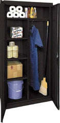 Sandusky Lee - 5 Shelf Combination Storage Cabinet - Steel, 36" Wide x 24" Deep x 72" High, Black - Apex Tool & Supply