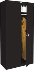 Sandusky Atlantic - 2 Shelf Combination Storage Cabinet - Steel, 36" Wide x 24" Deep x 78" High, Black - Apex Tool & Supply