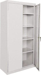 Sandusky Lee - 5 Shelf Locking Storage Cabinet - Steel, 36" Wide x 18" Deep x 72" High, Gray - Apex Tool & Supply