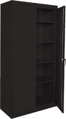 Sandusky Lee - 5 Shelf Locking Storage Cabinet - Steel, 36" Wide x 24" Deep x 72" High, Black - Apex Tool & Supply