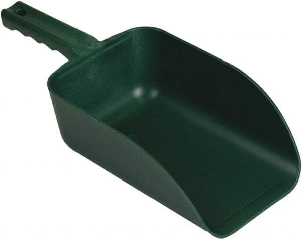 Remco - 82 oz Green Polypropylene & Semi-Ferrous Additive Flat Bottom Scoop - 5.9" Wide x 3.3" Deep Bowl, 15.1" OAL - Apex Tool & Supply