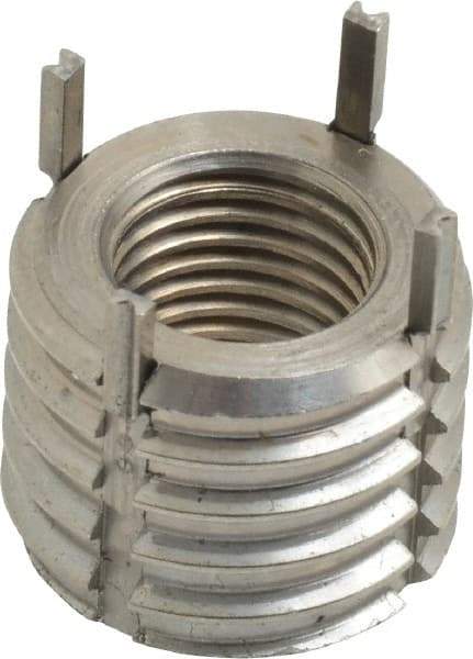 Recoil - 3/8-24 Internal, 5/8-11 External, 1/2" Insert Length, Extra Heavy Duty Keylocking Thread Inserts - Stainless Steel, Passivated Finish, Grade 303 - Apex Tool & Supply