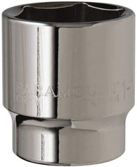 Paramount - 1-1/4", 1/2" Drive, Standard Hand Socket - 6 Points, 1-1/2" OAL, Steel, Chrome Finish - Apex Tool & Supply