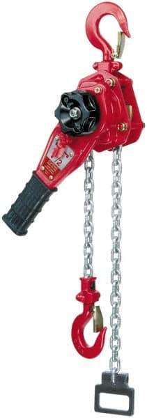 Coffing - 3,000 Lb Lifting Capacity, 10' Lift Height, Lever Hoist - Made from Chain, 1' Overhaul to Lift 1', 59 Lb Avg Pull to Lift Rated Load, 1 Chain - Apex Tool & Supply