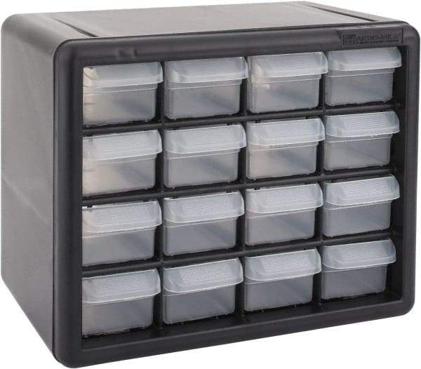 Akro-Mils - 16 Drawer, Small Parts Cabinet - 6-3/8" Deep x 10-9/16" Wide x 8-1/2" High - Apex Tool & Supply