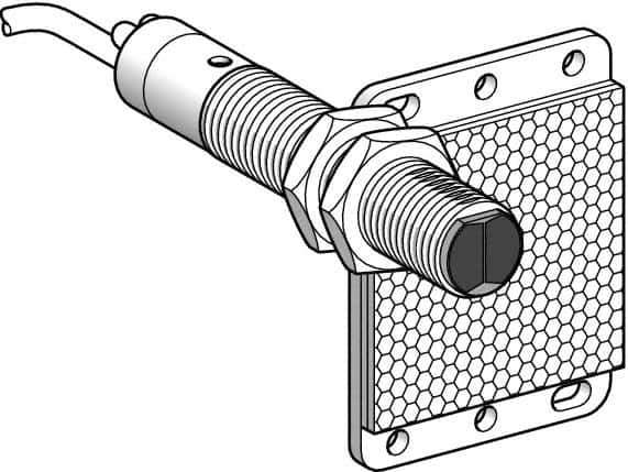 Telemecanique Sensors - Cable Connector, 5m Nominal Distance, Shock and Vibration Resistant, Polarized Retroreflective Photoelectric Sensor - 24 to 240 VAC/VDC, 25 Hz, Brass, 82mm Long x 18mm Wide x 1.8 Inch High - Apex Tool & Supply