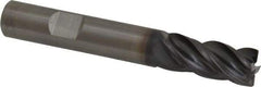 Kennametal - 4 Flute Solid Carbide Roughing & Finishing Corner Chamfer End Mill - AlTiN Finish, Weldon Shank, 38° Helix, Centercutting - Apex Tool & Supply