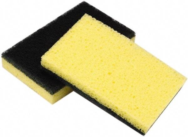 Ability One - 4-5/8" Long x 3" Wide x 3/4" Thick Sponge - Medium-Duty, Yellow/Green - Apex Tool & Supply
