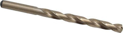 Precision Twist Drill - 0.302" 135° Cobalt Jobber Drill - Oxide/Gold Finish, Right Hand Cut, Spiral Flute, Straight Shank, 4-3/8" OAL, Split Point - Apex Tool & Supply