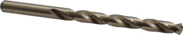 Precision Twist Drill - 0.323" 135° Cobalt Jobber Drill - Oxide/Gold Finish, Right Hand Cut, Spiral Flute, Straight Shank, 4-5/8" OAL, Split Point - Apex Tool & Supply