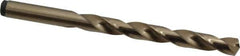 Precision Twist Drill - 0.377" 135° Cobalt Jobber Drill - Oxide/Gold Finish, Right Hand Cut, Spiral Flute, Straight Shank, 5" OAL, Split Point - Apex Tool & Supply