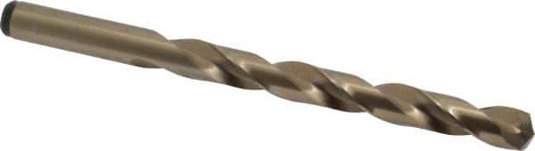 Precision Twist Drill - 0.386" 135° Cobalt Jobber Drill - Oxide/Gold Finish, Right Hand Cut, Spiral Flute, Straight Shank, 5-1/8" OAL, Split Point - Apex Tool & Supply
