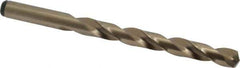 Precision Twist Drill - 0.386" 135° Cobalt Jobber Drill - Oxide/Gold Finish, Right Hand Cut, Spiral Flute, Straight Shank, 5-1/8" OAL, Split Point - Apex Tool & Supply