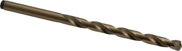 Precision Twist Drill - #5 135° Cobalt Jobber Drill - Oxide/Gold Finish, Right Hand Cut, Spiral Flute, Straight Shank, 3-3/4" OAL, Split Point - Apex Tool & Supply