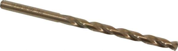 Precision Twist Drill - #10 135° Cobalt Jobber Drill - Oxide/Gold Finish, Right Hand Cut, Spiral Flute, Straight Shank, 3-5/8" OAL, Split Point - Apex Tool & Supply