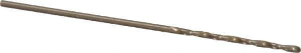 Precision Twist Drill - #65 135° Cobalt Jobber Drill - Oxide/Gold Finish, Right Hand Cut, Spiral Flute, Straight Shank, 1-1/2" OAL, Split Point - Apex Tool & Supply