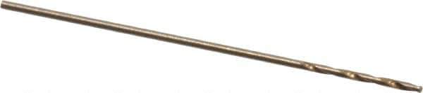 Precision Twist Drill - #73 135° Cobalt Jobber Drill - Oxide/Gold Finish, Right Hand Cut, Spiral Flute, Straight Shank, 1-1/8" OAL, Split Point - Apex Tool & Supply