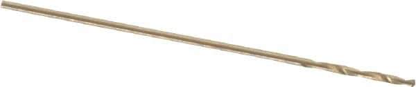 Precision Twist Drill - #74 135° Cobalt Jobber Drill - Oxide/Gold Finish, Right Hand Cut, Spiral Flute, Straight Shank, 1" OAL, Split Point - Apex Tool & Supply