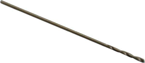 Precision Twist Drill - #75 135° Cobalt Jobber Drill - Oxide/Gold Finish, Right Hand Cut, Spiral Flute, Straight Shank, 1" OAL, Split Point - Apex Tool & Supply