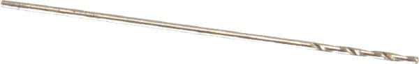 Precision Twist Drill - #77 135° Cobalt Jobber Drill - Oxide/Gold Finish, Right Hand Cut, Spiral Flute, Straight Shank, 7/8" OAL, Split Point - Apex Tool & Supply