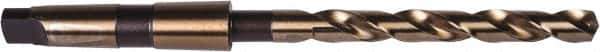 Precision Twist Drill - 51/64", 3MT 135° Point Cobalt Taper Shank Drill Bit - Oxide/Gold Finish, 6-1/8" Flute Length, 10-3/4" OAL, Spiral Flute, Series 209CO - Apex Tool & Supply