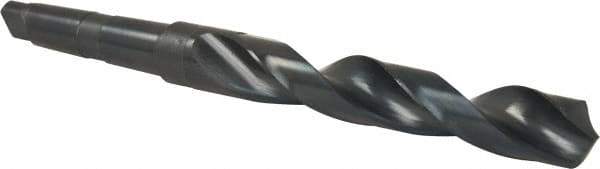 Precision Twist Drill - 1-1/8", 3MT 118° Point High Speed Steel Taper Shank Drill Bit - Oxide Finish, 7-1/8" Flute Length, 11-3/4" OAL, Spiral Flute, Series S209 - Apex Tool & Supply