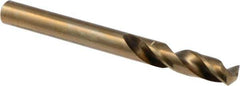 Precision Twist Drill - 0.252" 135° Spiral Flute Cobalt Screw Machine Drill Bit - Oxide/Gold Finish, Right Hand Cut, 31mm Flute Length, 70mm OAL, Split Point, Straight Shank - Apex Tool & Supply