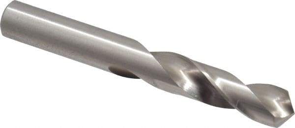 Precision Twist Drill - 31/64" 118° Spiral Flute High Speed Steel Screw Machine Drill Bit - Bright Finish, Right Hand Cut, 2-3/16" Flute Length, 3-11/16" OAL, Standard Point, Straight Shank - Apex Tool & Supply