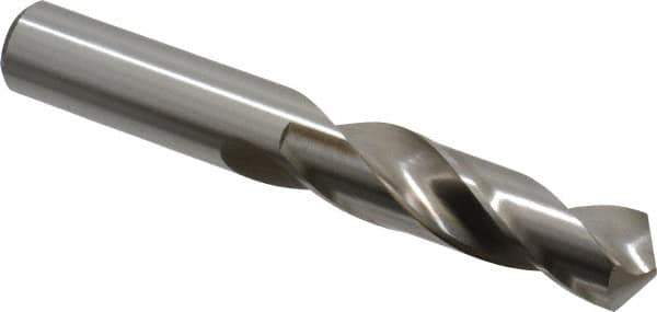 Precision Twist Drill - 43/64" 118° Spiral Flute High Speed Steel Screw Machine Drill Bit - Bright Finish, Right Hand Cut, 2-7/8" Flute Length, 4-5/8" OAL, Standard Point, Straight Shank - Apex Tool & Supply