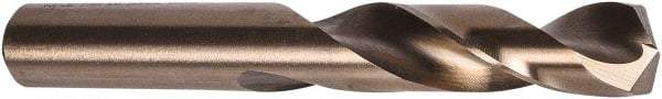 Precision Twist Drill - 45/64" 135° Spiral Flute Cobalt Screw Machine Drill Bit - Oxide/Gold Finish, Right Hand Cut, 3" Flute Length, 4-3/4" OAL, Split Point, Straight Shank - Apex Tool & Supply