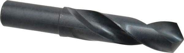 Precision Twist Drill - 1-1/8" 118° Spiral Flute High Speed Steel Screw Machine Drill Bit - Oxide Finish, Right Hand Cut, 4" Flute Length, 6-3/8" OAL, Standard Point, Straight Shank - Apex Tool & Supply