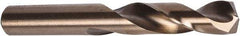 Precision Twist Drill - #10 135° Spiral Flute Cobalt Screw Machine Drill Bit - Oxide/Gold Finish, Right Hand Cut, 1-3/16" Flute Length, 2-1/4" OAL, Split Point, Straight Shank - Apex Tool & Supply