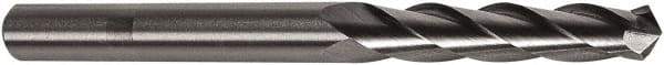 Precision Twist Drill - #2 118° High Speed Steel Jobber Drill - Bright Finish, Right Hand Cut, Spiral Flute, Straight Shank, 2-1/4" OAL, Notched Point - Apex Tool & Supply