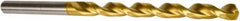 Precision Twist Drill - 8.6mm, 135° Point, Parabolic Flute, High Speed Steel Taper Length Drill Bit - TiN Finish, 4-17/32" Flute Length, 6-7/8" OAL, Series QC91GM - Apex Tool & Supply