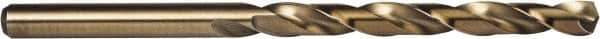 Precision Twist Drill - 23/32", 135° Point, Spiral Flute, Cobalt Taper Length Drill Bit - Oxide/Gold Finish, 5-5/8" Flute Length, 9-1/2" OAL, Series M51CO - Apex Tool & Supply