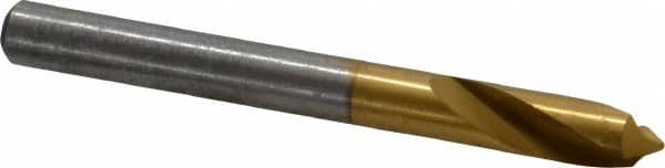 Precision Twist Drill - 1/4" Body Diam, 90°, 2-1/2" OAL, High Speed Steel Spotting Drill - Apex Tool & Supply