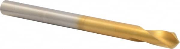 Precision Twist Drill - 3/8" Body Diam, 90°, 5" OAL, High Speed Steel Spotting Drill - Apex Tool & Supply