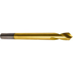 Precision Twist Drill - 1" Body Diam, 90°, 8" OAL, High Speed Steel Spotting Drill - Apex Tool & Supply