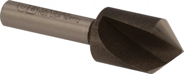 Precision Twist Drill - 1/2" Head Diam, 1/4" Shank Diam, 1 Flute 90° High Speed Steel Countersink - Apex Tool & Supply